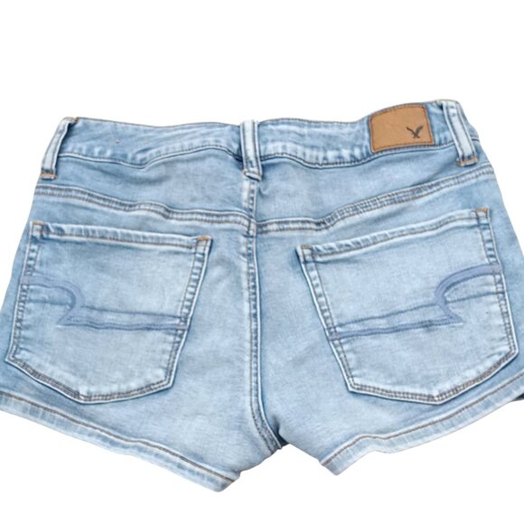 American Eagle Outfitters Super  Stretch Hi-Rise Shortie Denim Shorts Size 8 - Picture 7 of 11
